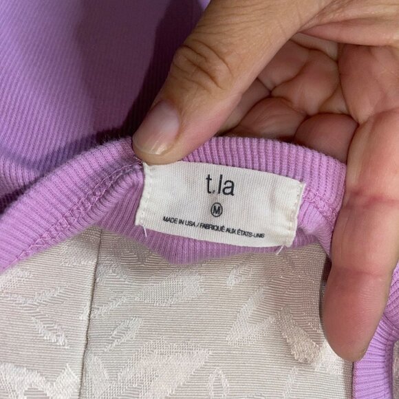TLA Anthropologie Womens Tank Dress Size Medium Lavender Ribbed Cutout Waist - Picture 4 of 10
